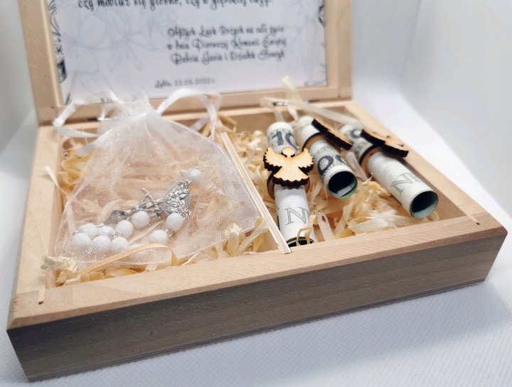 Pamiątka Pierwszej Komunii Świętej Pudełko różaniec