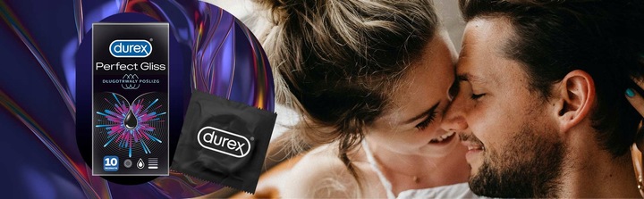 PREZERWATYWY DUREX PERFECT GLISS 10 SZTUK DODATKOWO NAWILŻANE