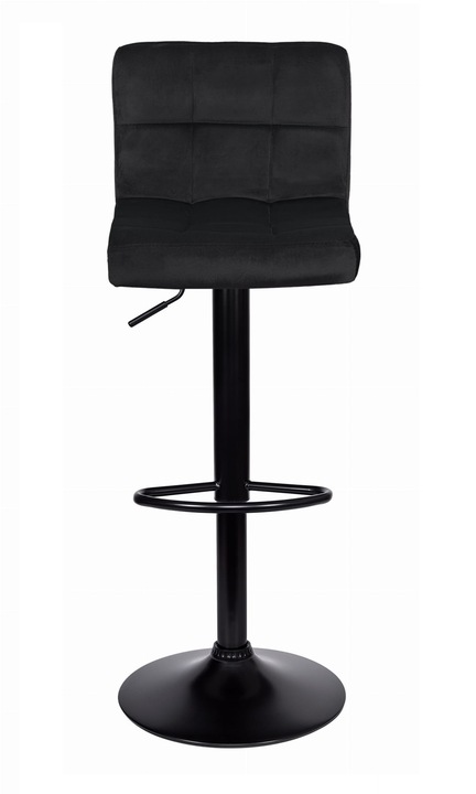 Hoker barowy czarny tapicerowany welur z oparciem regulowany glamour