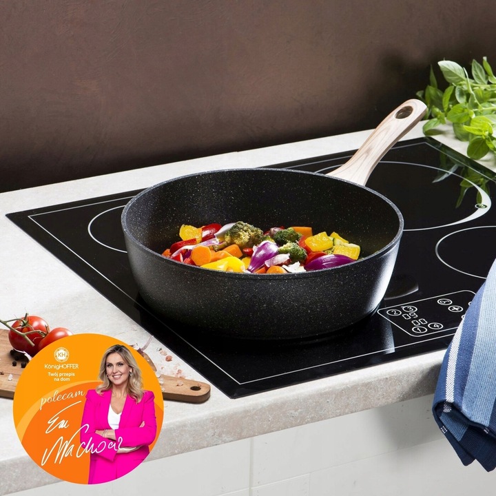 PATELNIA GŁĘBOKA POKRYWKA Granitowa Marmurowa KonigHOFFER Pescado 28 cm