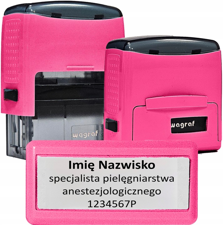 Pieczątka Wagraf B2s do 4 wersów - 12 kolorów obudowy - IMIENNA - FIRMOWA