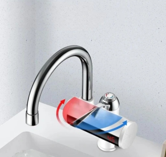 ELEKTRYCZNY PRZEPŁYWOWY PODGRZEWACZ WODY 3000 LCD GRZAŁK NADUMYWALKOWY KRAN