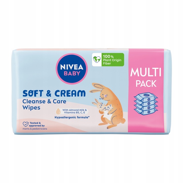 NIVEA BABY Chusteczki nawilżane Biodegradowalne Soft & Cream 8 x 57 szt.