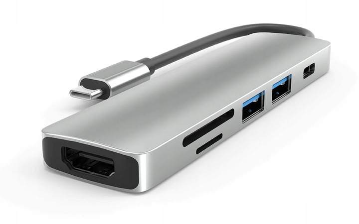 Stacja dokująca USB-C 3.2 HUB 2x USB HDMI czytnik kart SD MINI MACOS WINDOW