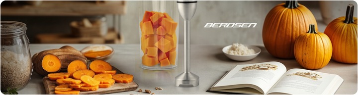 Blender ręczny 1500W czarny Berdsen tytanowe ostrza wielofunkcyjny 6w1