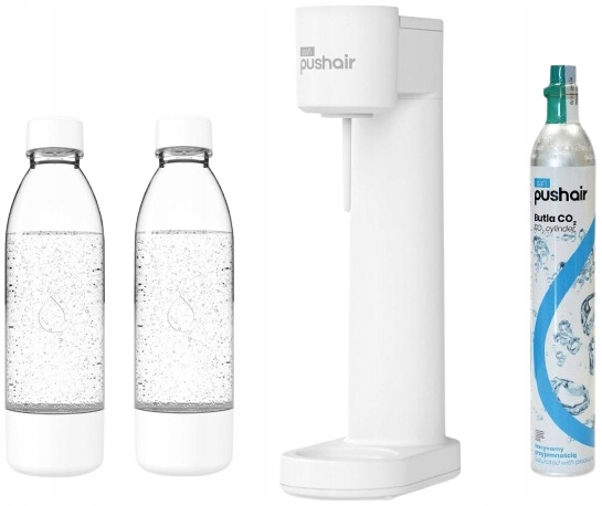 DAFI PushAir saturator z nabojem CO2 + 2 butelki do saturatora 0,7 l