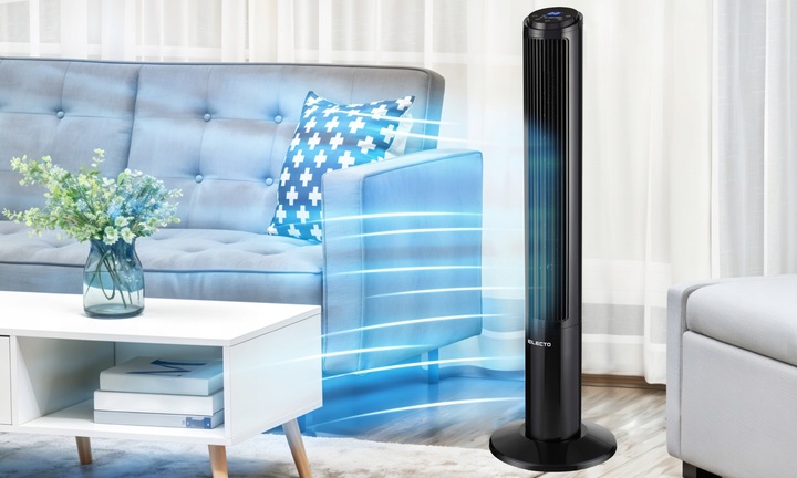 WENTYLATOR KOLUMNOWY CICHY 29db WIATRAK STOJĄCY JONIZACJA +10m zasięg