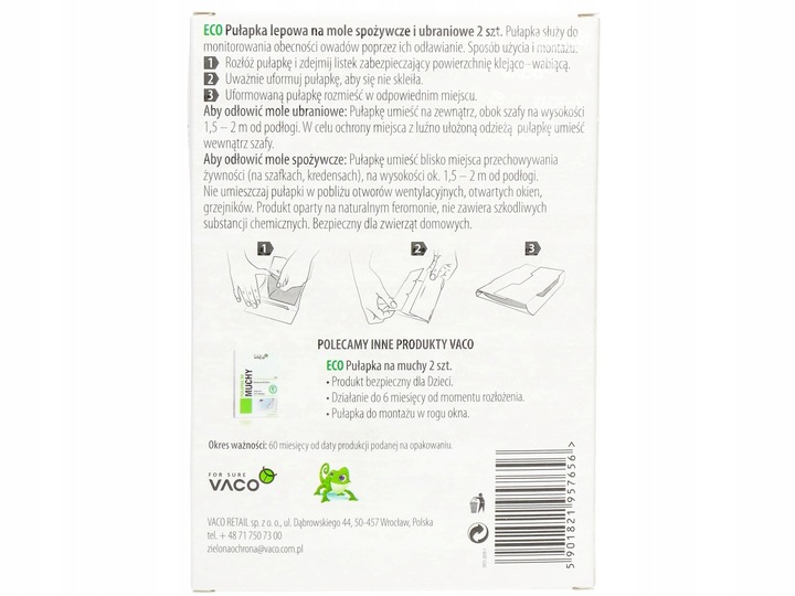 10x Silna Pułapka Na Mole Spożywcze Kuchenne Feromony Lep Na Mole