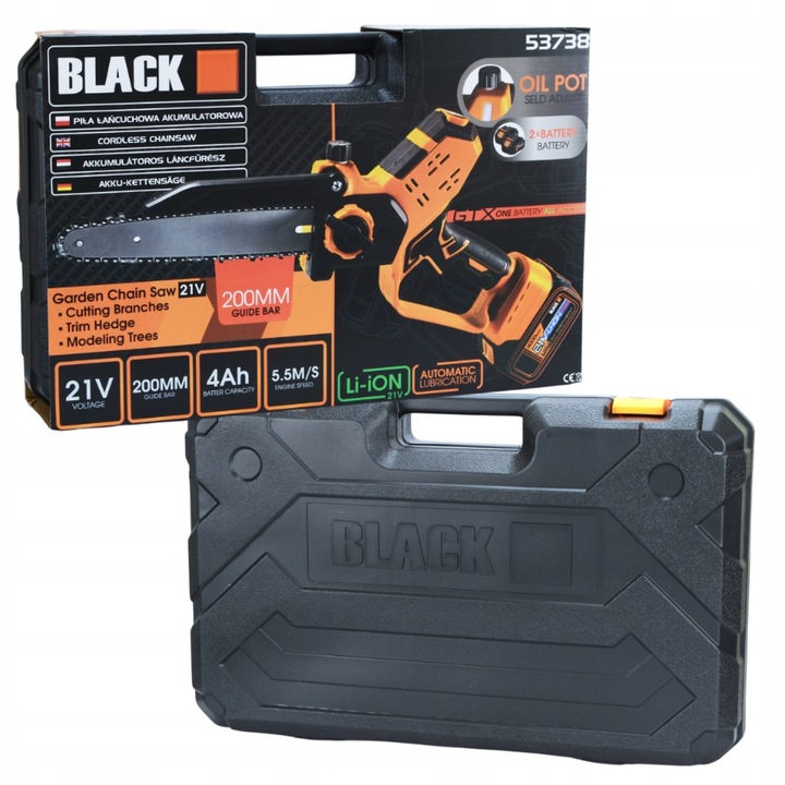 PIŁA PILARKA ŁAŃCUCHOWA AKUMULATOROWA 200MM 2 AKU21V 4 AH SMAROWANIE