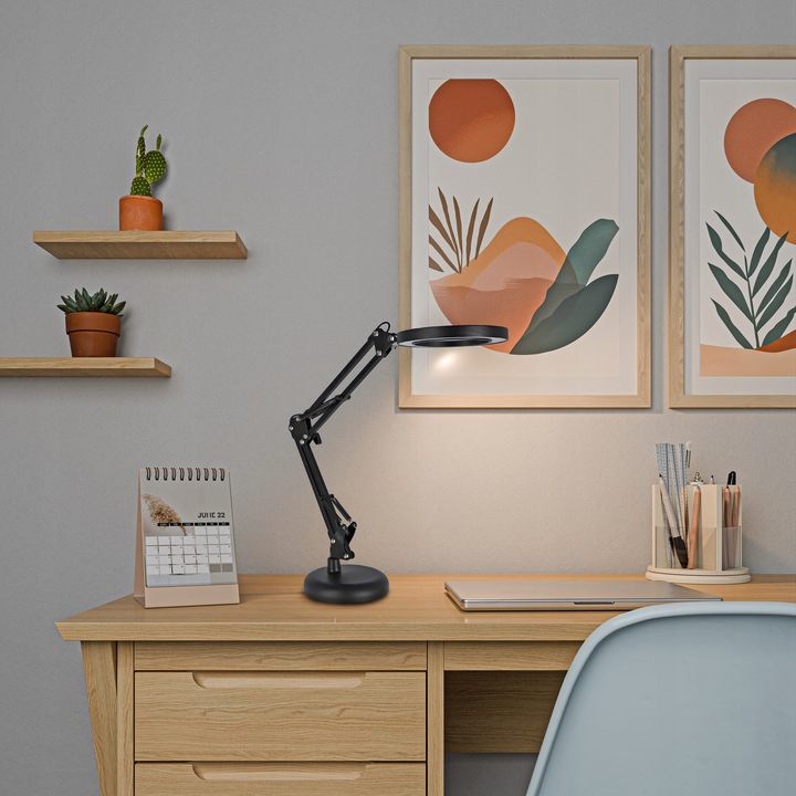 Lampka Na Biurko LED Lampa Kosmetyczna Ściemniacz Lupa Szkło