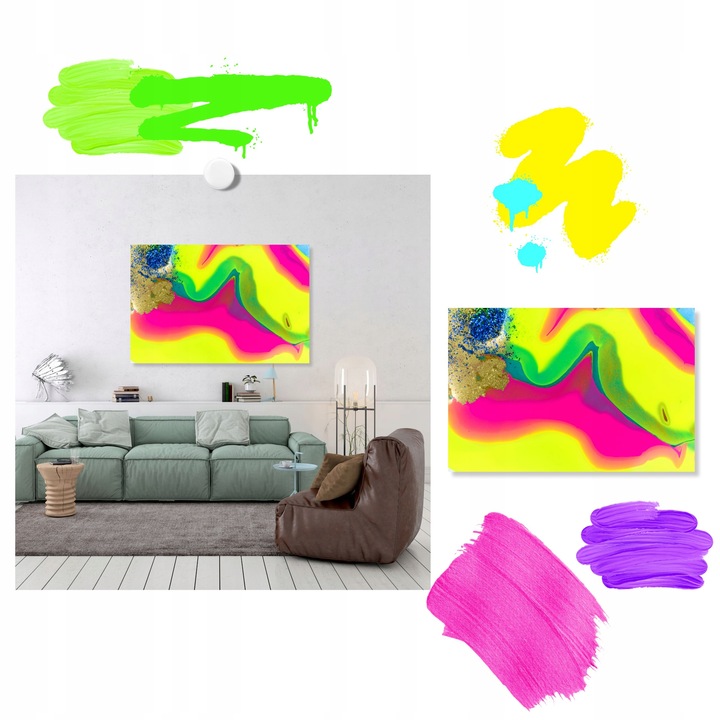 Farby Akrylowe NEONOWE Zestaw Farb Akrylowych Neonowych Farba NEO 8sztx21ml