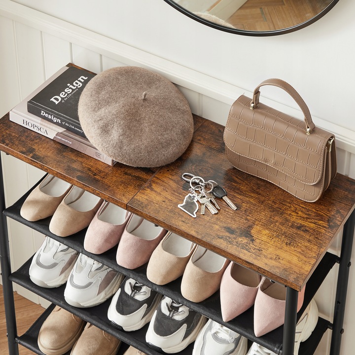 Regał Szafka na Obuwie Stojak Półka Organizer LOFT Komoda Czarna