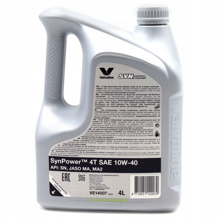 Valvoline Synpower 4T 10W40 4L