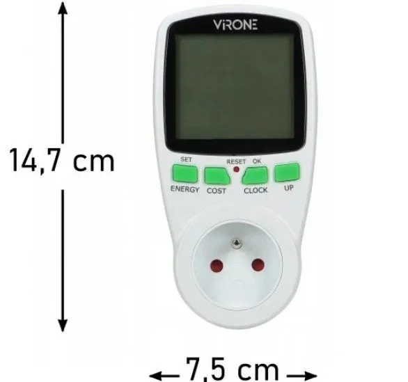 WATOMIERZ LICZNIK ENERGII MIERNIK ZUŻYCIA POBORU PRĄDU WOLTOMIERZ 2 TARYFY