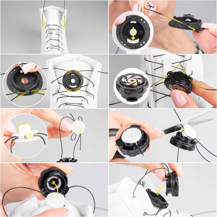 Automatyczne sznurówki linki BEZ WIĄZANIA z obrotowym systemem BOA