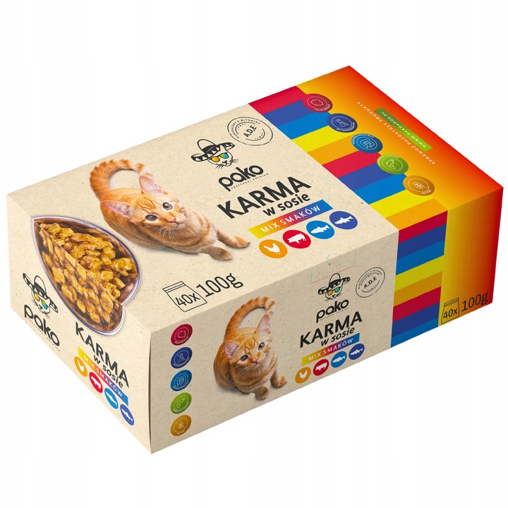 KARMA MOKRA DLA KOTA DOLINA NOTECI + PAKO DANIE KOT MIX 8 SMAKÓW 20 X 85 G