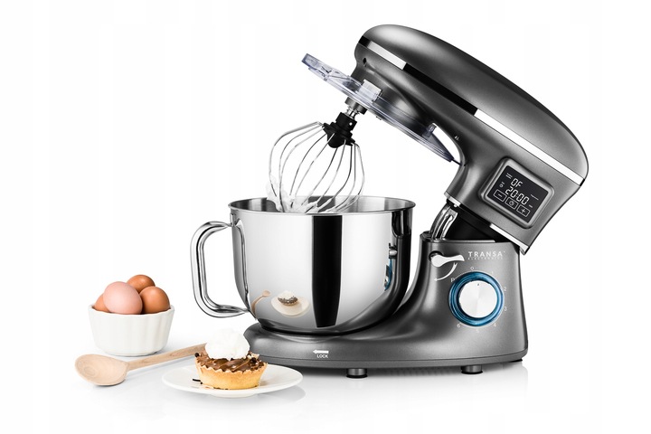 Robot planetarny z podgrzewaną misą Kuchenny Srebrny MISA 6L DUŻA MOC