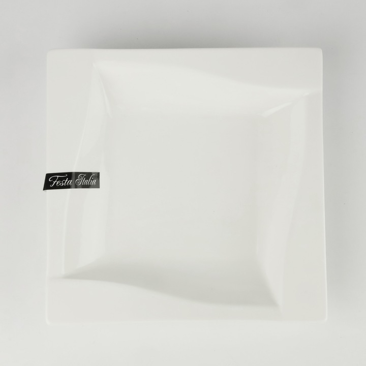 SERWIS OBIADOWY VIVA 18 EL DLA 6 OSÓB KWADRATOWY KPL TALERZY PORCELANOWYCH