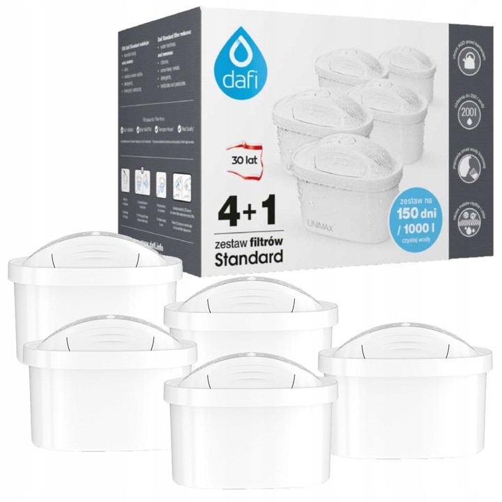 Wkłady filtrujące do dzbanka Dafi Unimax Standard ZESTAW 5 szt