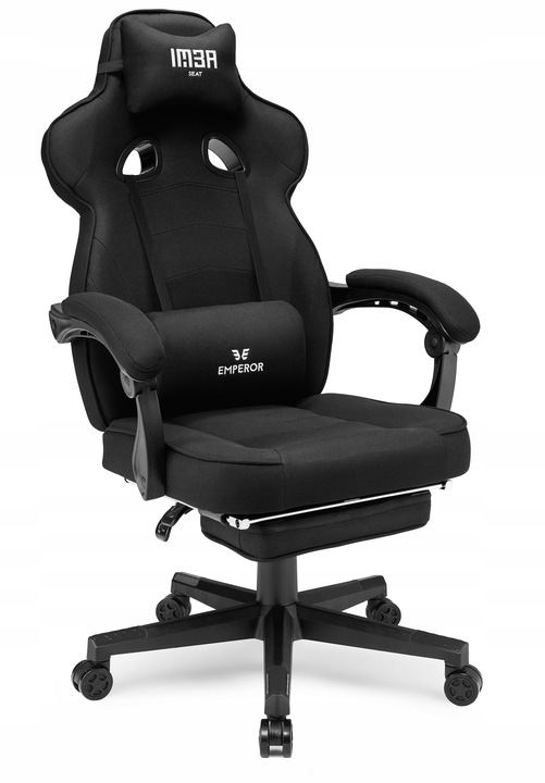 Fotel gamingowy biurowy krzesło gracza Emperor czarnyTkanina