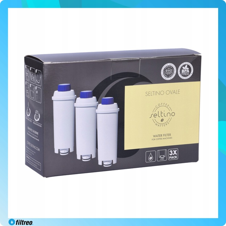 3x Filtry do ekspresu Delonghi Seltino Ovale wkłady wydajne Seltino