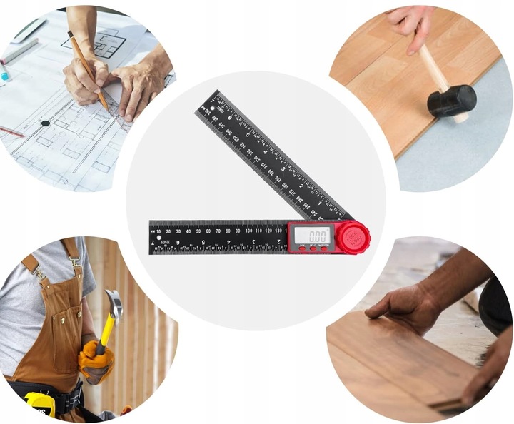 KĄTOMIERZ ELEKTRONICZNY CYFROWY 200MM 360° SOLIDNY