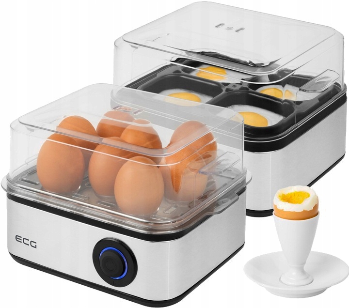 Jajowar ECG UV 5080 srebrny/szary 8 jajek gotowane, 4 jajka sadzone