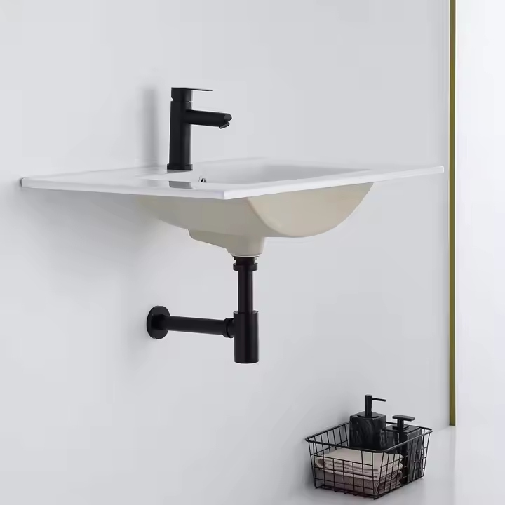 ZESTAW: SYFON UMYWALKOWY DO UMYWALKI + KOREK KLIK-KLAK Z PRZELEWEM CZARNY