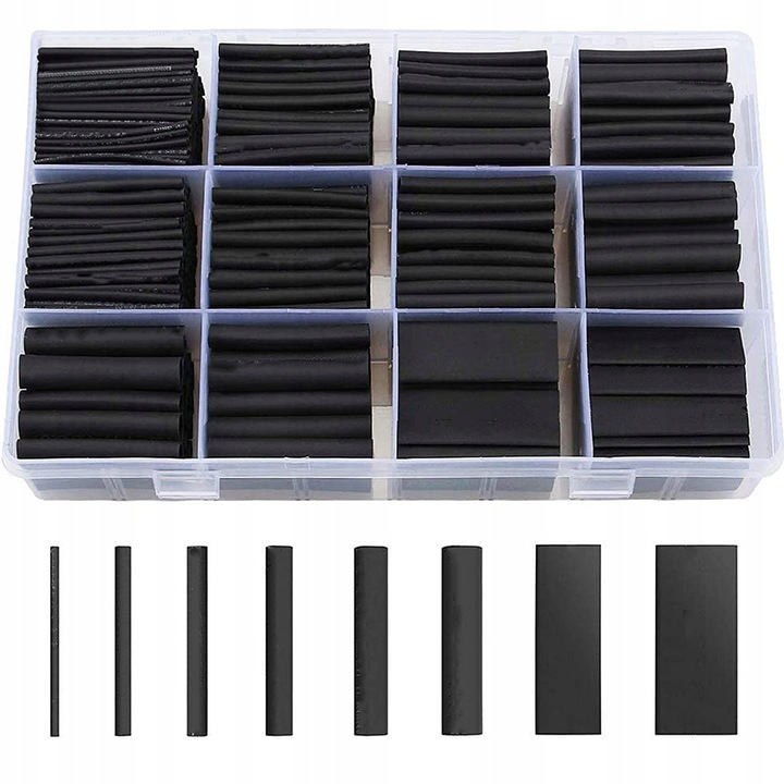 Rurka termokurczliwa 625szt zestaw rurek KONEKTORY Zestaw Węży