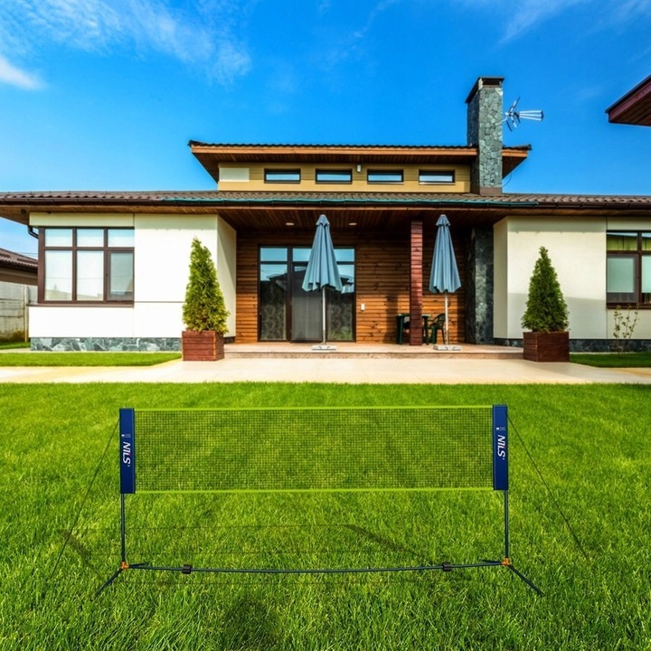 NILS Zestaw Siatka + Stelaż Do Gry Rekreacyjnej W Badmintona 305 cm