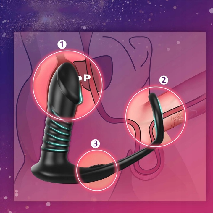 Ulepszony teleskopowy masażer prostaty13 funkcjami