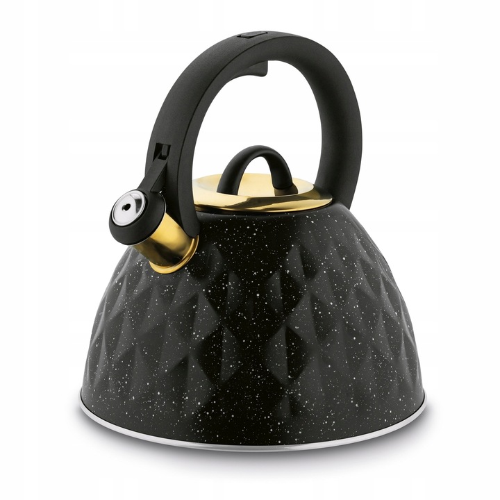 CZAJNIK na GAZ INDUKCJA Czarny z Gwizdkiem Konighoffer Etna Marble 3 l