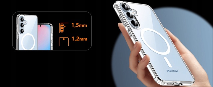 Etui do SAMSUNG Galaxy S25 5G do MagSafe WZMACNIANE 360° CLEAR CASE + SZKŁO