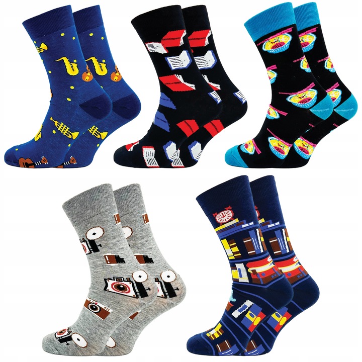 10 Par Skarpety Męskie Śmieszne Bawełna Wysokie Skarpetki 43-46 BAWEŁNIANE