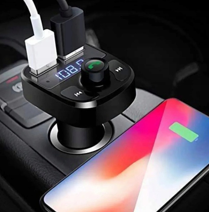 TRANSMITER BLUETOOTH FM MP3 SD ŁADOWARKA 2xUSB