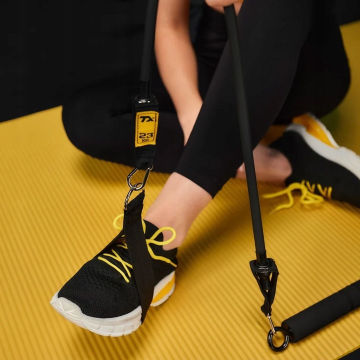 Drążek do ćwiczeń pilatesu kij 4x gumy oporowe ekspandery + etui Trex