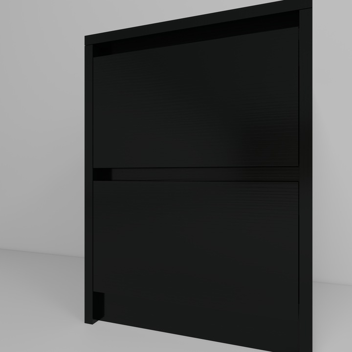 Praktyczna Szafka Nocna CZARNA 2 szuflady stolik nocny loft 42x52x43cm