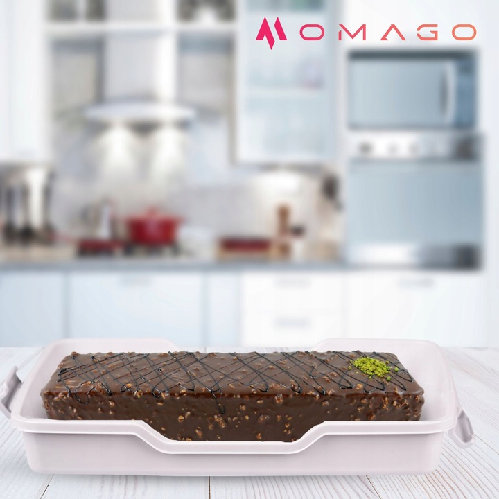 POJEMNIK PLASTIKOWY NA CIASTO WYPIEKI TORT PUDEŁKO Z POKRYWĄ i UCHWYT