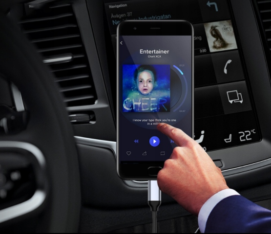 KABEL ADAPTER Przejściówka typ USB-C 3.1 mini Jack 3,5mm Audio AUX DAC 1,5m