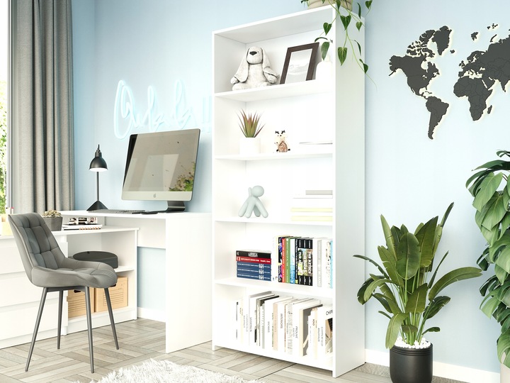 REGAŁ 80CM PÓŁKA SZAFKA KSIĄŻKI SEGREGATORY BIAŁY