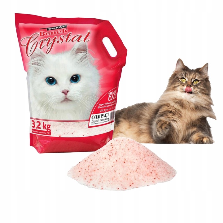 Benek Crystal Compact 7,6L Drobnoziarnisty Silikonowy żwirek dla kota