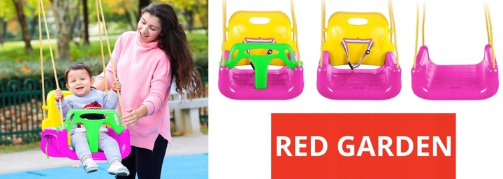 Huśtawka Ogrodowa Modułowa domowa dla Dzieci 3w1 Mocna na Linach