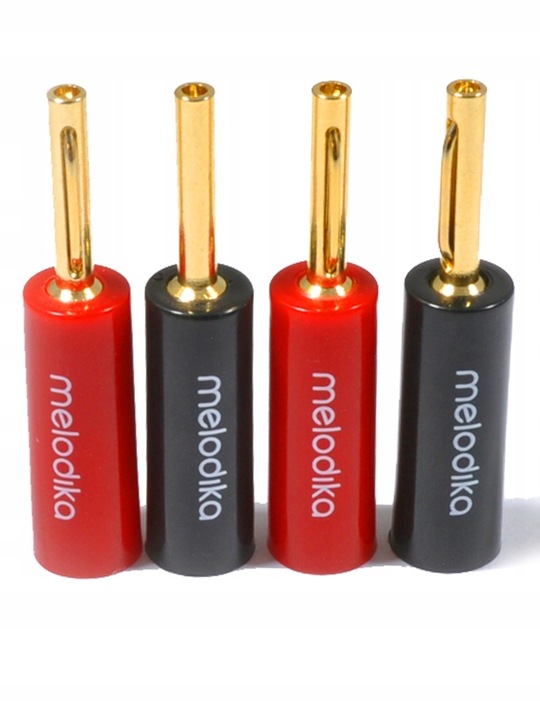 MELODIKA MDBAN4 WTYKI BANANOWE WTYK GŁOŚNIKOWY 4szt. ZŁOCONE edition