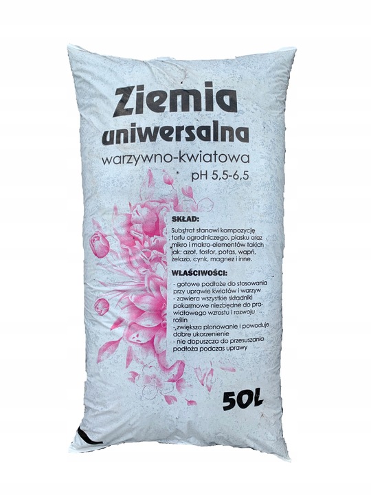 Ziemia Uniwersalna Ogrodowa 50L do Kwiatów Warzyw Krzewów