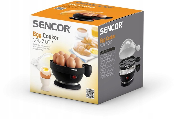 Jajowar Urządzenie do Gotowania Jajek Czarny 7 jaj jednocześnie