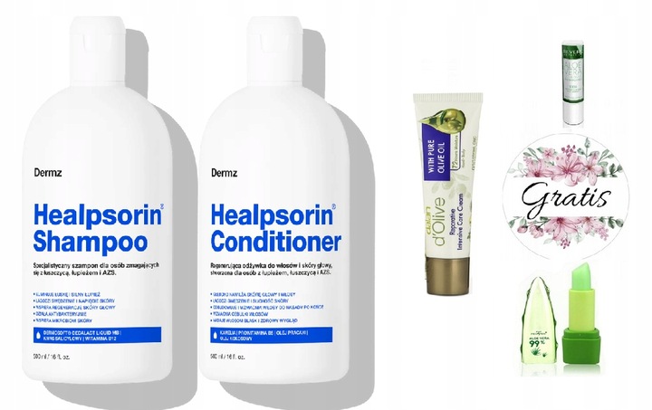 Zestaw kosmetyków DERMZ szampon 500 ml + odżywka 500 ml +GRATIS LOSOWY!