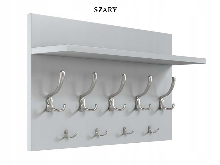 WIESZAK NA UBRANIA - PÓŁKA DO HOLU, NA KURTKI -9 UCHWYTÓW - 9 KOLORÓW