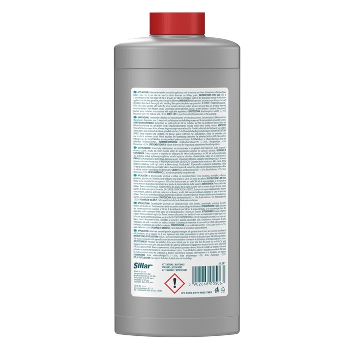 Sillar odkamieniacz do ekspresu w płynie 2x 1000 ml - uniwersalny duży