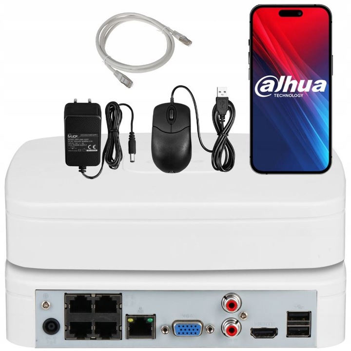 Zestaw Monitoringu Dahua Zewnętrzny 4 Kamery 6Mpx IPC-HFW1639TC-A-IL PoE