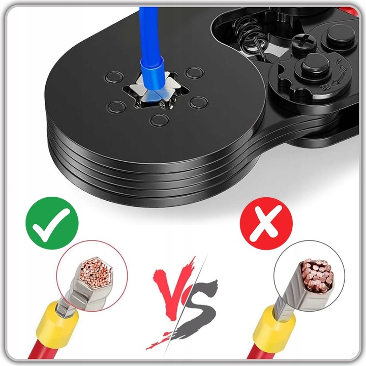 ZESTAW ŚCIĄGACZ IZOLACJI ZACISKARKA PRASKA SZEŚCIOKĄTNA DO TULEJEK